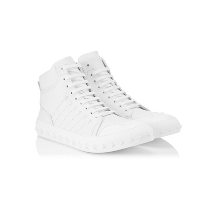 scarpa da ginnastica alte jimmy choo cassius bianco